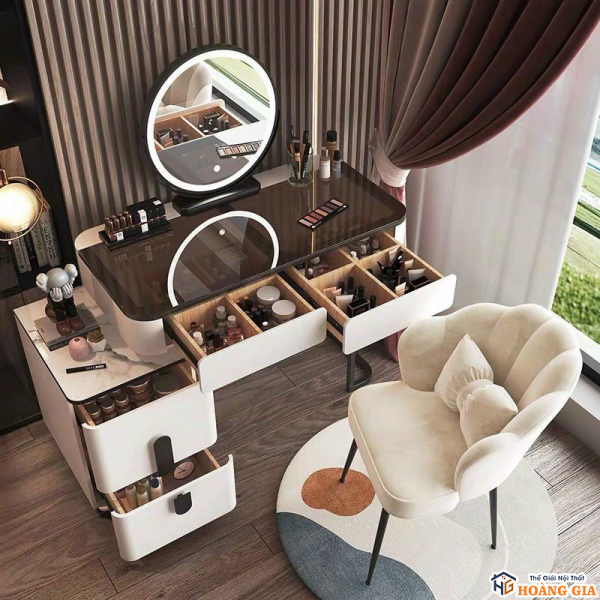 Bàn trang điểm màu trắng