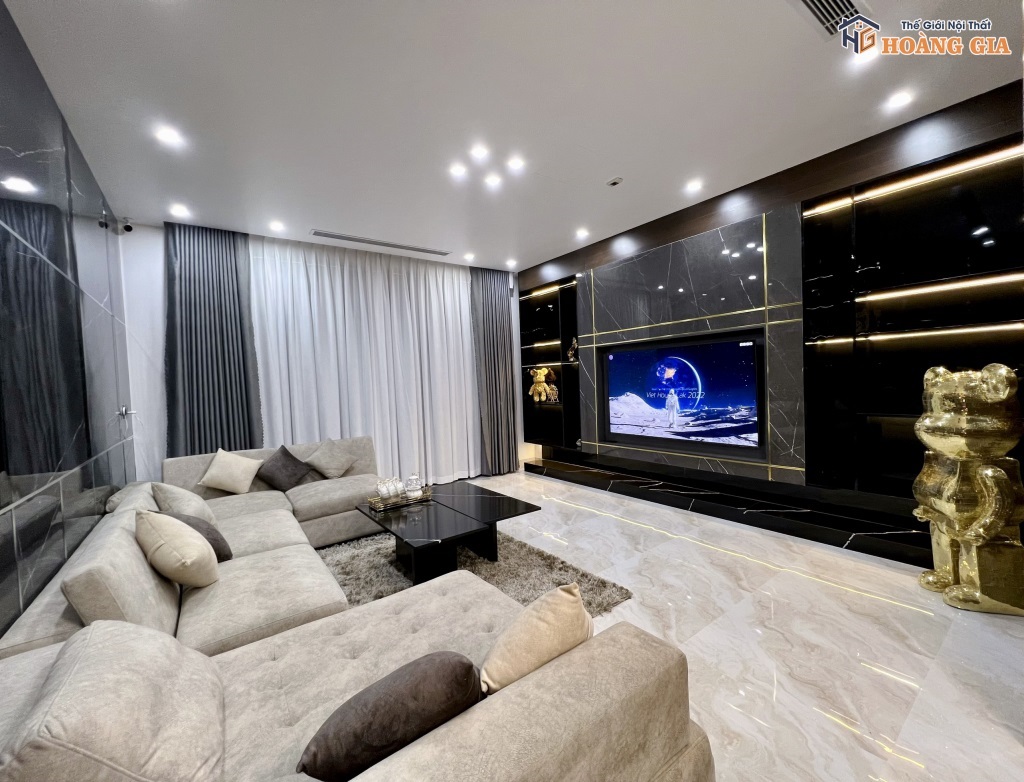 Thiết kế và thi công phòng khách sang trọng