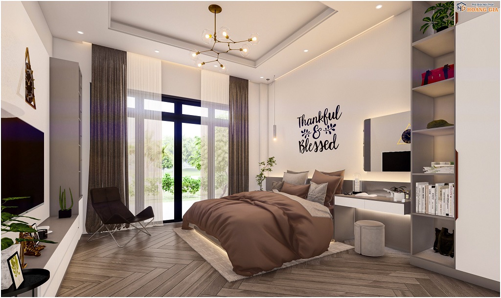 Phòng ngủ thiết kế theo phóng cách tối giản, hiện đại