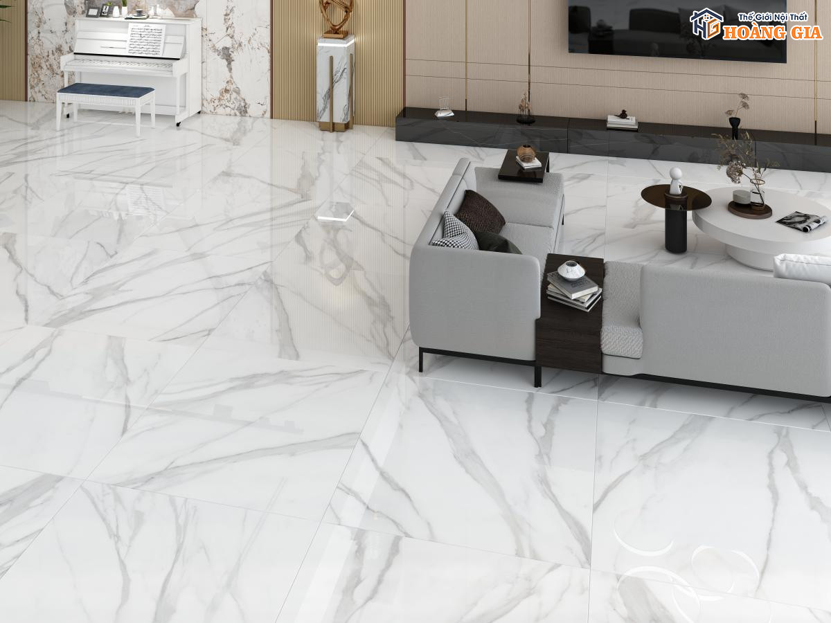Không gian hiện đại, sang trọng nhờ gạch kast nền tại showroom gạch men Hoàng Gia Phú Yên