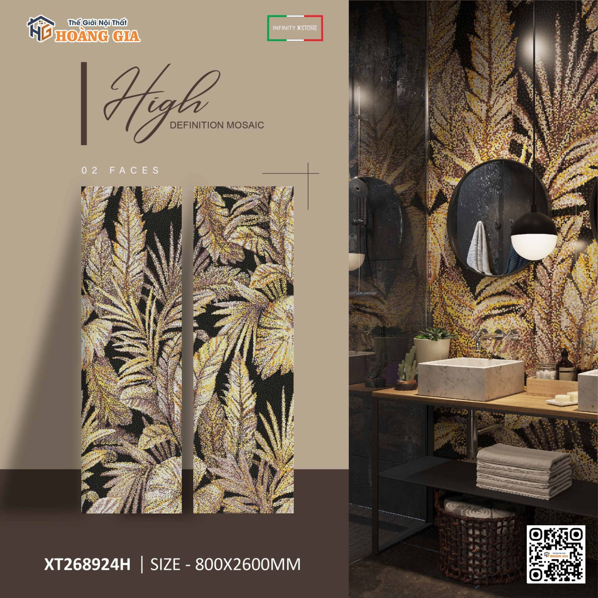 Gạch Mosaic High Definition thường được sử dụng trong nội thất và cả ngoài trời.