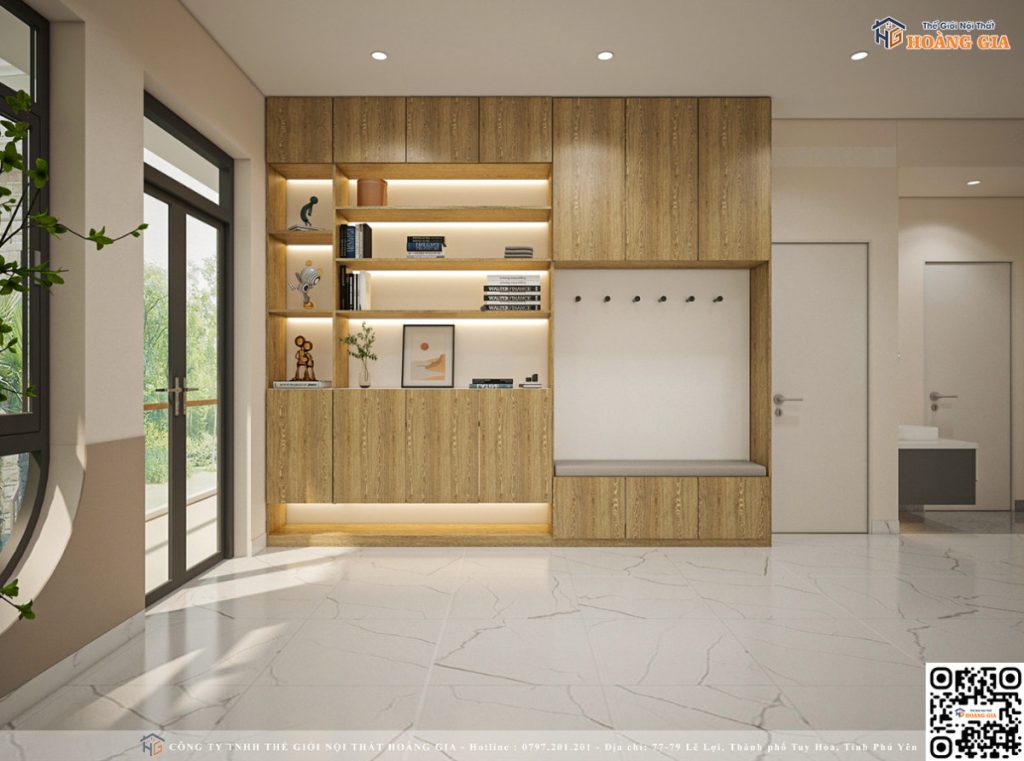 Phòng khách nhà cấp 4 gây ấn tượng với hệ tủ kịch trần Phòng khách nhà cấp 4 gây ấn tượng với hệ tủ kịch trần